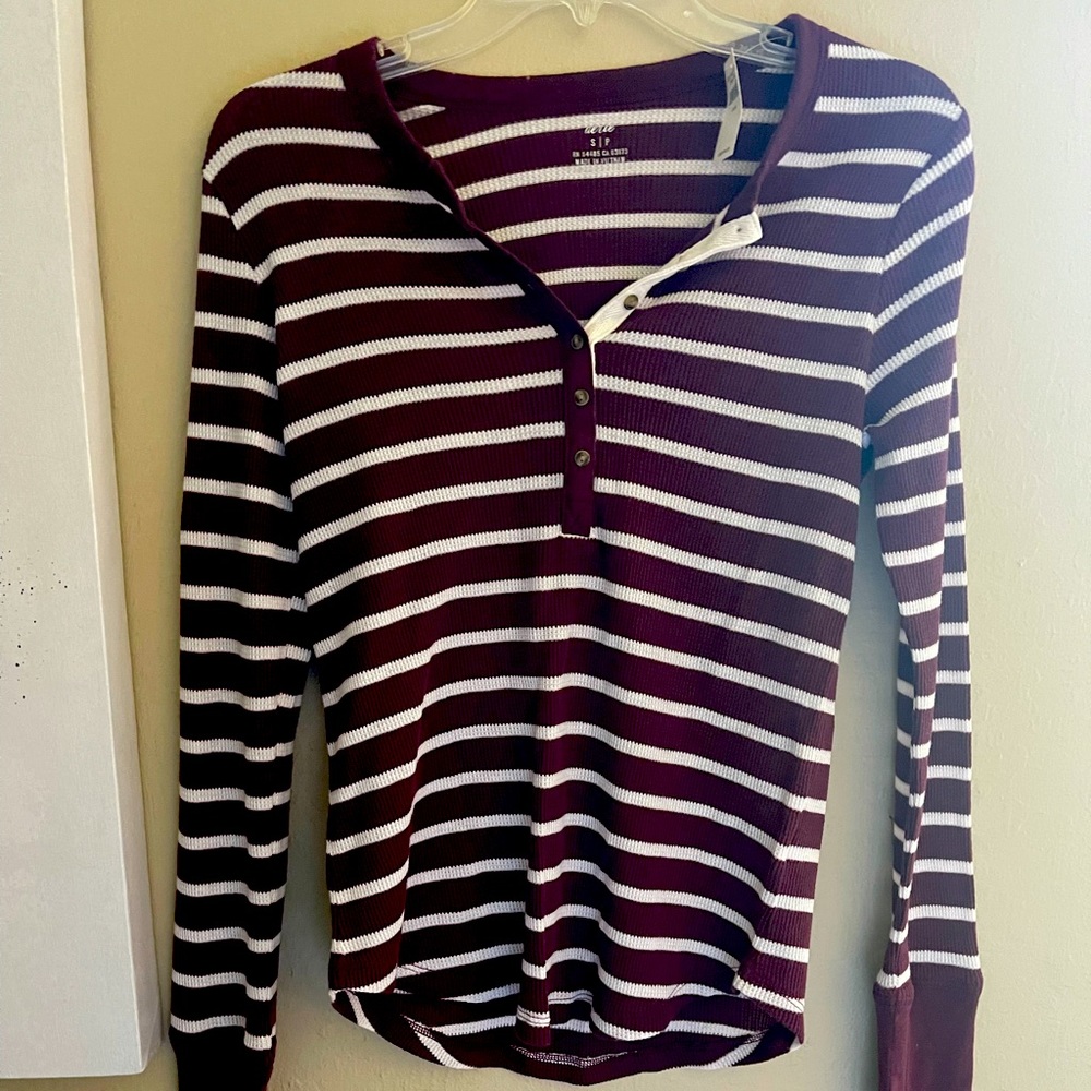 NWT Arie brand striped thermal shirt
